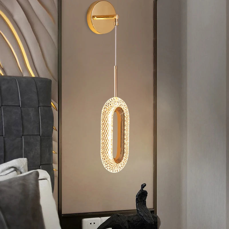 Opulent Ellipse LED Wall Lamp 12W for Corridors, Balconies, Staircases, Bedrooms, and Bedside Lighting