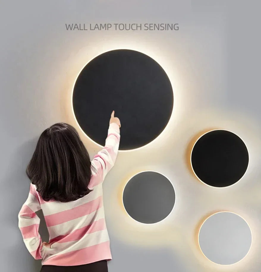 Modern LED Round Wall Lamps with Touch Switch – Minimalist Style for Interior Spaces