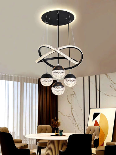 Modern LED Dining Room Chandelier - Elegant Indoor Lighting for Living Room, Bedroom, and Kitchen