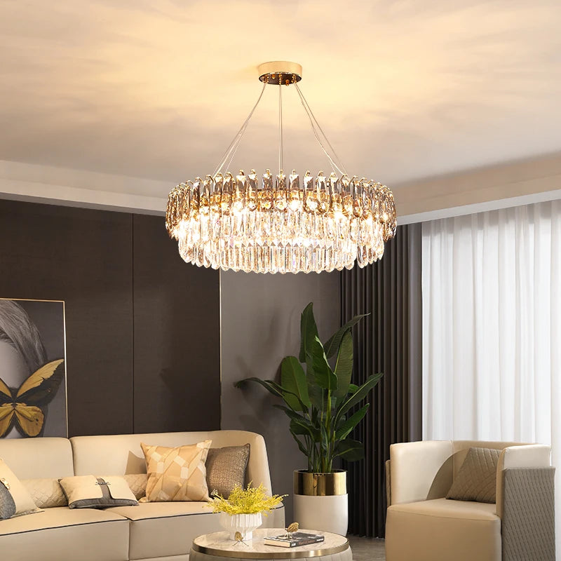 High Quality Crystal Chandeliers Gold Luxury Lighting Dining Room Living Room Bedroom Kitchen Island Lights Indoor Hanging Light