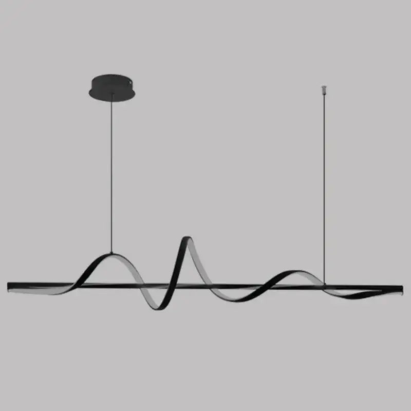 Modern Water Ripple LED Pendant Lights Minimalist One Word Long Strip ...
