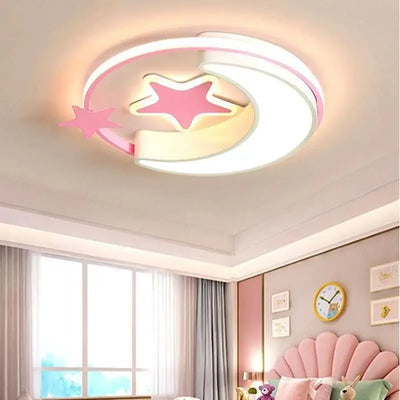 Moon Star LED Ceiling Light - Kid Room Light Fixture Baby Room Light Girl Lamp Kid Room Ceiling Lamp For Children Bedroom Lighting