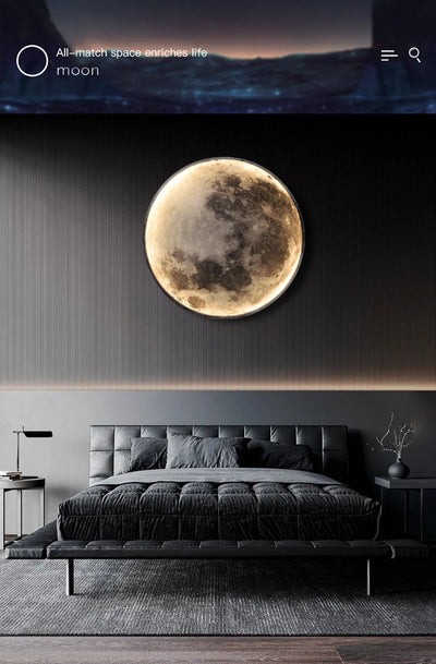 Modern Moon Light LED Wall Lamp – Creative Earth-Inspired Bedroom and Living Room Wall Sconce