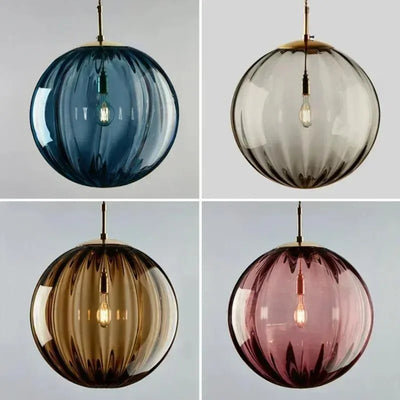 Modern Water Pattern Ball Pendant Light Creative Glass Chandelier - Single Head for Bedside, Bedroom Lamp