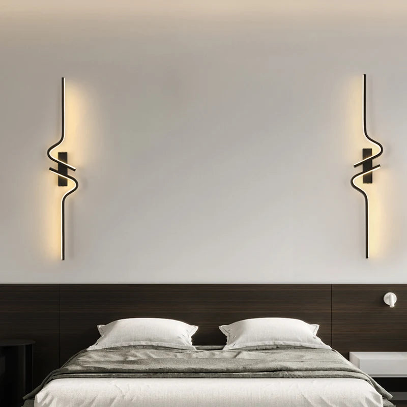 Modern Minimalist LED Strip Wall Lamp: Perfect for Bedroom Bedside or Living Room TV Sofa Background