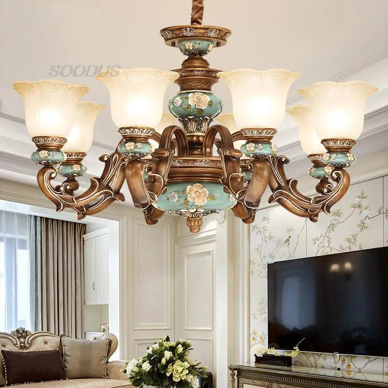 Nordic Chandelier Ceiling Lamp Luxury LED Modern Ceramic Home Decor Lighting Fixture Decoration Lamp For Living Room Bedroom