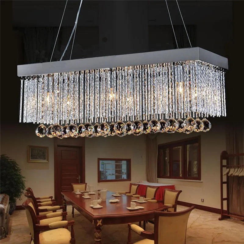 High Quality Modern Square Pendant Crystal Chandelier LED Light Fixture for Bedroom Dining Room