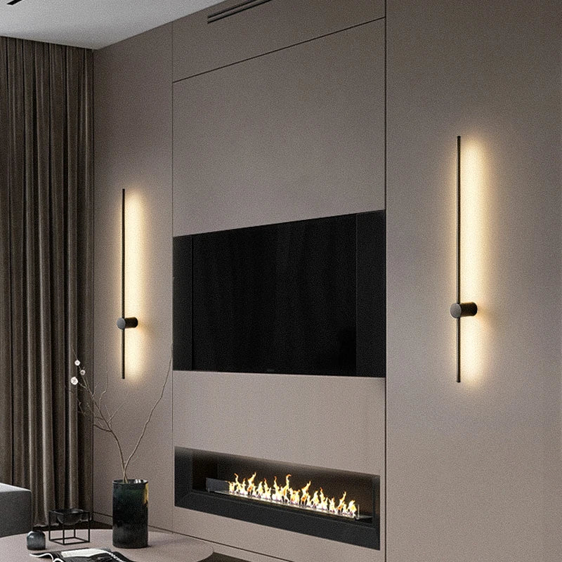 Modern LED Long Line Wall Lamps: Ideal for Bedside, Living Room Sofa Background, Interior Wall Sconces