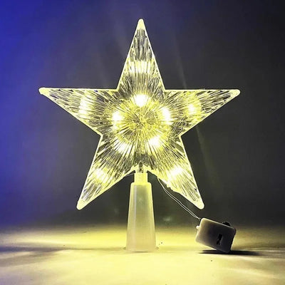 15cm LED Christmas Tree Star Topper Warm White Light Decoration for Home and Holiday 2025 Xmas Tree Décor