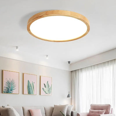 Nordic Ultra-Thin LED Wooden Ceiling Light