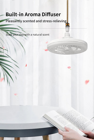 Ceiling Fan Light with Remote Control, 3-Color LED, 30W Silent Fan Ceiling Lamp with Timer for Bedroom and Living Room