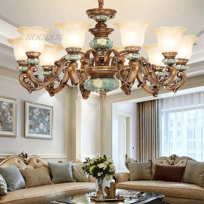 Nordic Chandelier Ceiling Lamp Luxury LED Modern Ceramic Home Decor Lighting Fixture Decoration Lamp For Living Room Bedroom