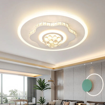 Modern Round LED Crystal Pendant Ceiling Lamp - Ideal for Bedroom, Living Room, Kitchen, and More