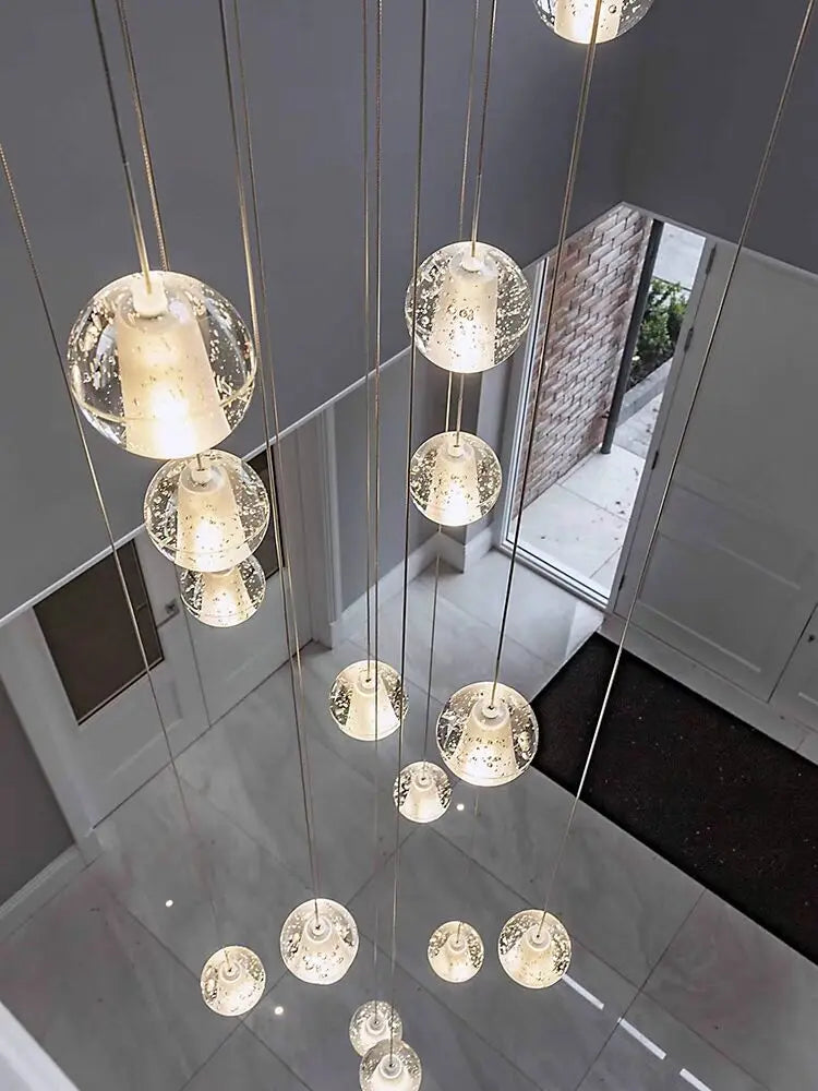 Modern Spiral Staircase Crystal Chandelier - LED Ceiling Light