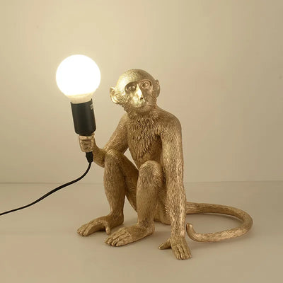 Contemporary LED Monkey Pendant Light: Resin Simian Lamp for Home Interior Decor