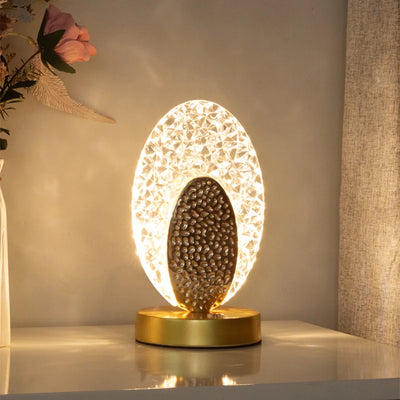 Crystal LED Table Lamp: Dimmable, USB Charging, Touch & Remote Control