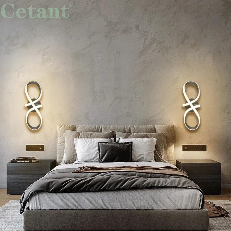 Modern LED Wall Lamp Nordic Gold - Versatile Bedroom Bedside Lights with Plug