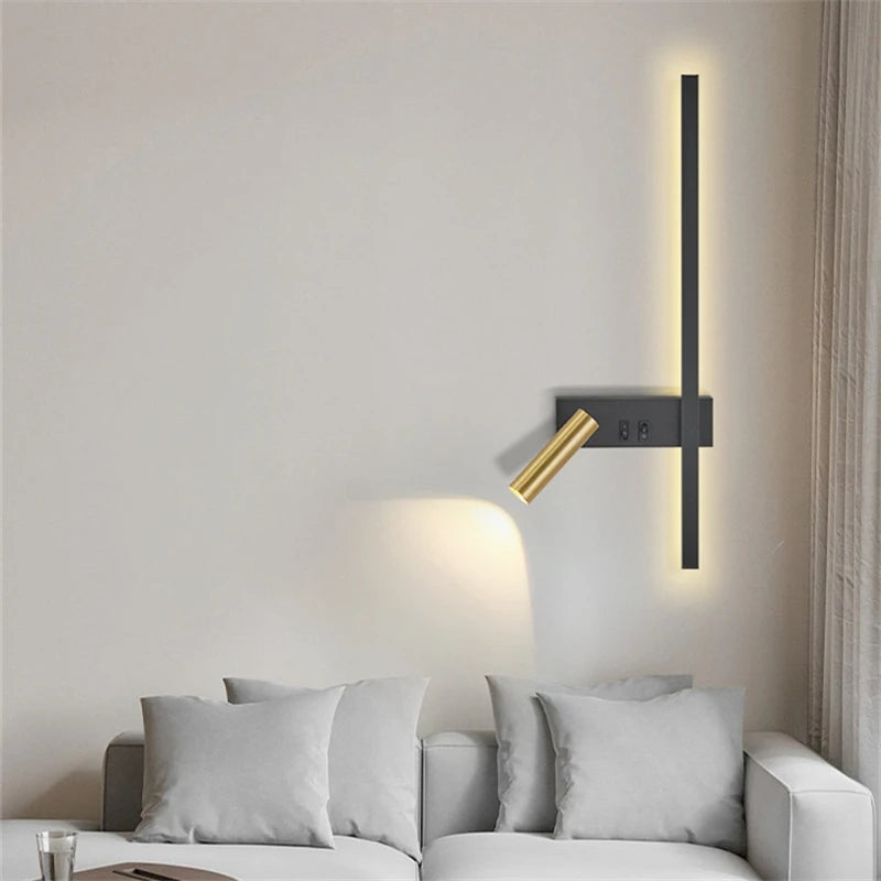 Nordic Modern LED Wall Lamp Simple Design for Living Room Sofa Background, Reading or Bedside in Bedroom