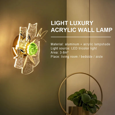 LED Wall Lighting Modern Bamboo Led Acrylic Wall Lamp Indoor Wall Light Fixtures For Bedding Room Living Room Wall Sconce