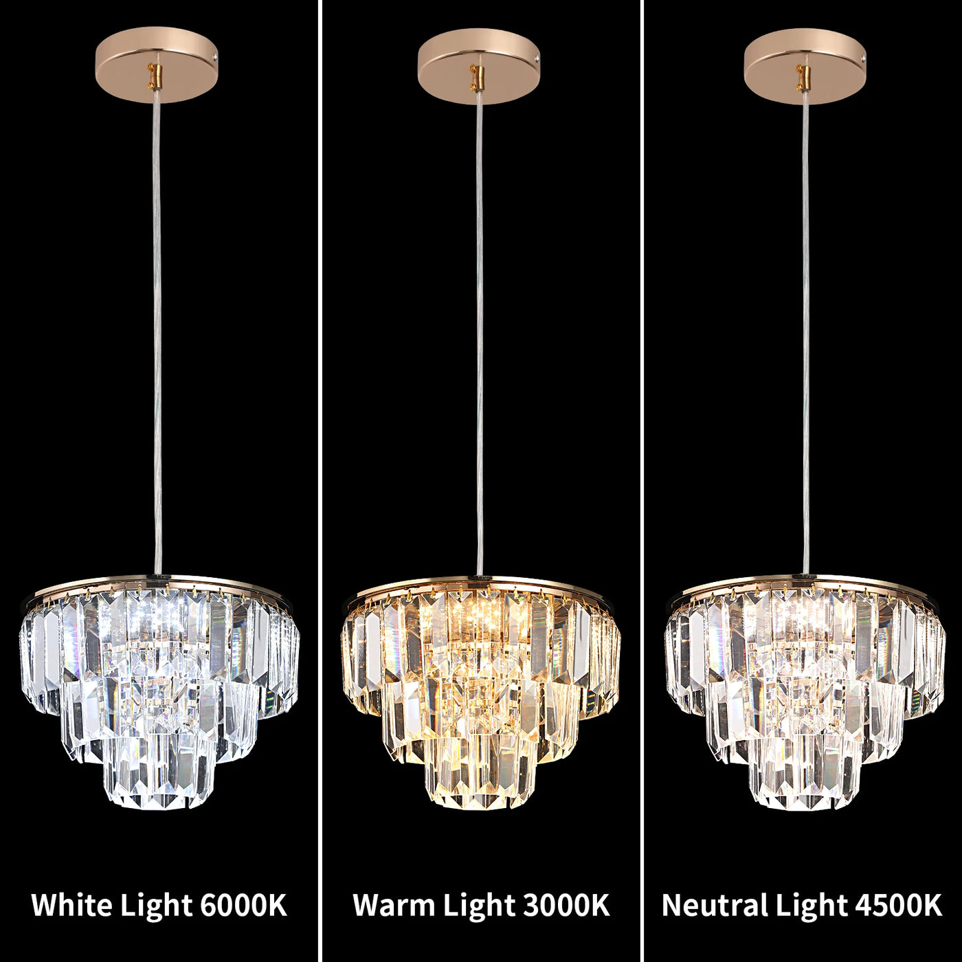 Crystal K9 LED Ceiling Lamp - Modern Pendant Light for  Living Room Home Decor