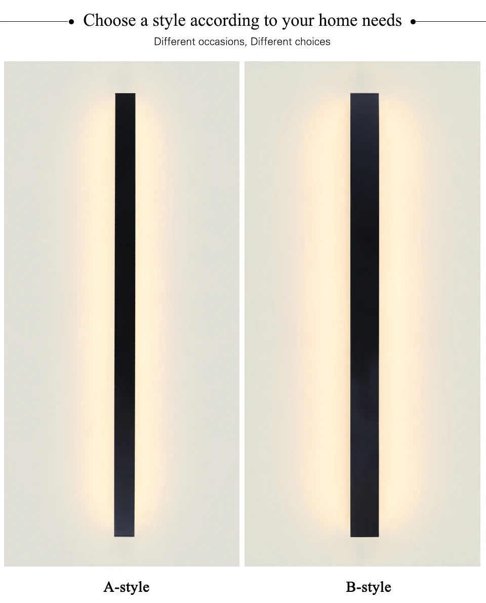 Modern Long Strip LED Wall Lamp – Outdoor Waterproof Lighting Solution