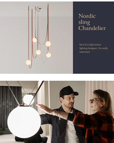 Modern Minimalist Duplex Floor Wabi Sabi Style Designer Chandelier