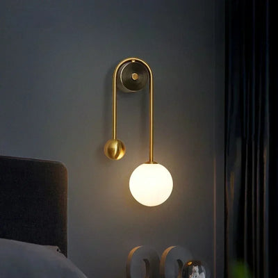 Modern Glass Ball LED Wall Light: Gold Bedroom Bedside Lamp - Ideal for Home Decor, Living Room, Corridor