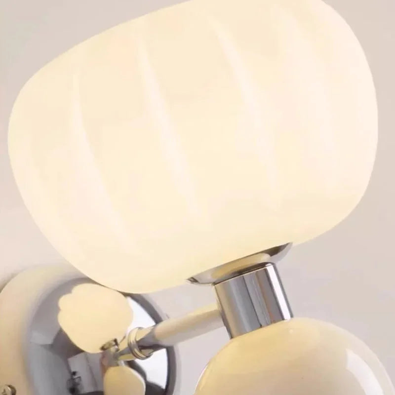 Modern LED Wall Lamps: Cream Breeze Pumpkin Sconces, G9 Bulb, Bedroom, Study, Living Room, Hallway, Dining Room
