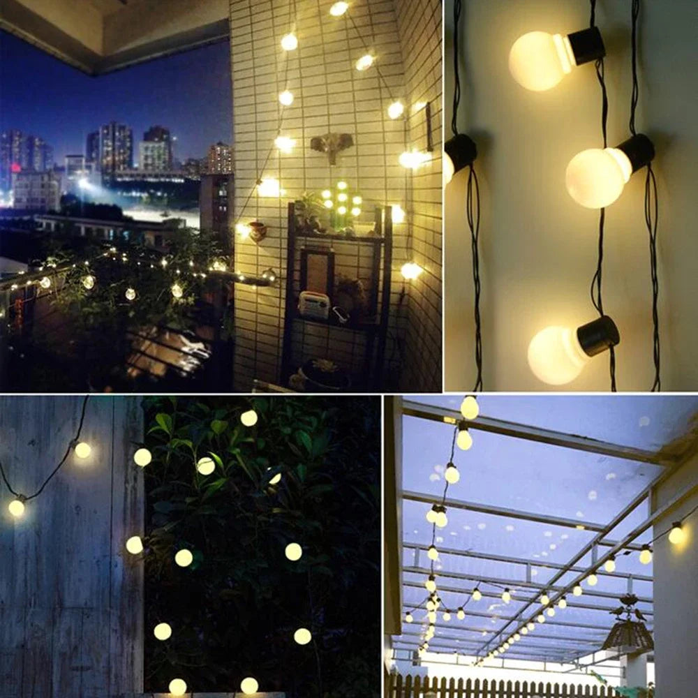 LED Globe Solar Fairy String Lights: Available in 5/7/12M Lengths for Christmas, Wedding, Party, Holiday Garden, and Patio Decor