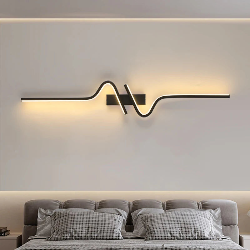 Modern Minimalist LED Strip Wall Lamp: Perfect for Bedroom Bedside or Living Room TV Sofa Background