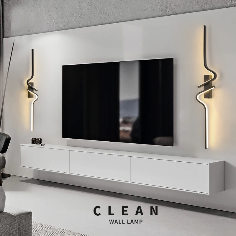 Modern Minimalist LED Strip Wall Lamp: Perfect for Bedroom Bedside or Living Room TV Sofa Background