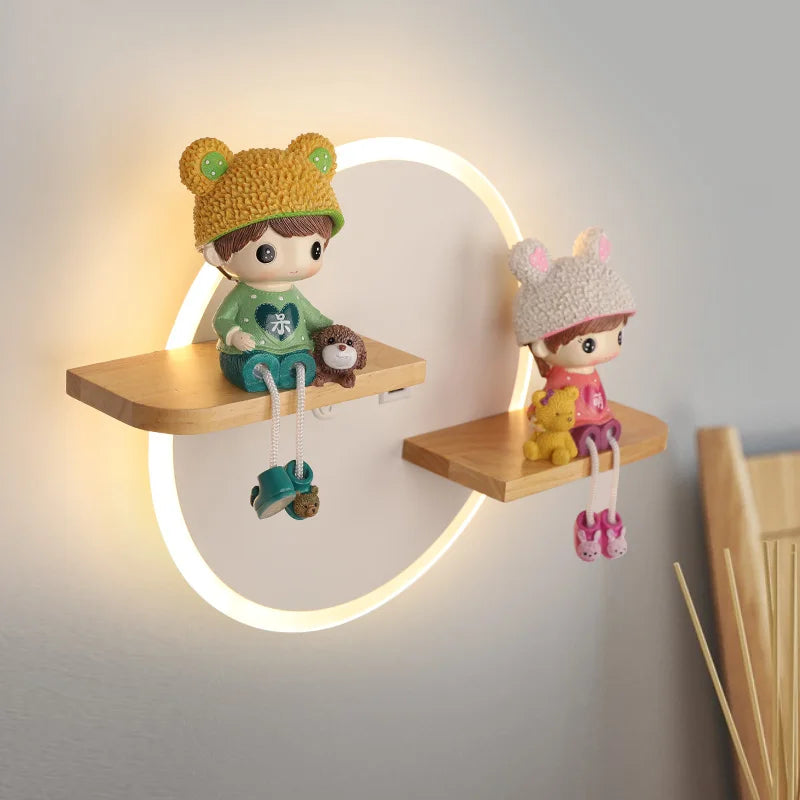 Nordic Cartoon Children's Room Wall Lamp Cute Unicorn Ornaments Kids Bedside Light Decoration Bedroom Creative LED Adjustable