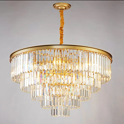 Modern Crystal Gold Chandelier for Living Room and Bedroom Decor - Elegant Suspension Ceiling Hanging Lamp