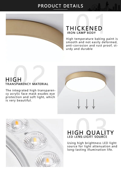 LED Nordic Circular Wooden Edge Ceiling Light – Modern Minimalist Lighting for Bedrooms and Kitchens