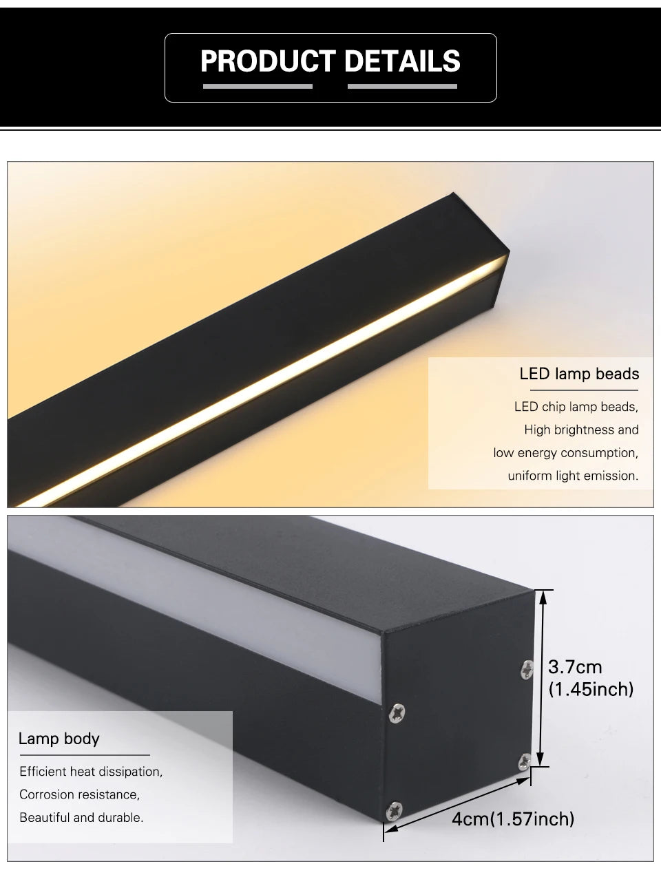 Modern Long Strip LED Wall Lamp – Outdoor Waterproof Lighting Solution