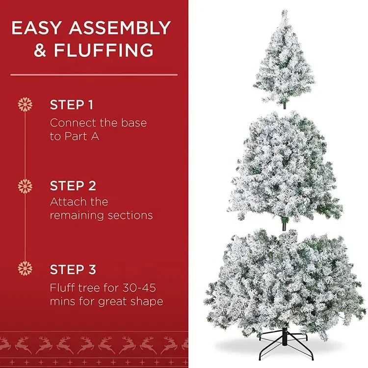 45cm Flocked Mini Christmas Tree with Snow Effect PVC Artificial Holiday Home Decoration
