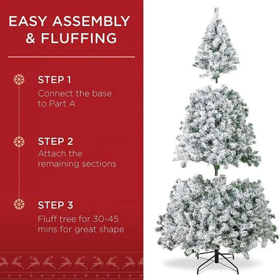 45cm Flocked Mini Christmas Tree with Snow Effect PVC Artificial Holiday Home Decoration