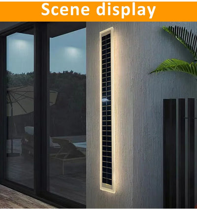 Modern Black LED Solar Wall Lamp – Waterproof Outdoor Sconces for Living Room, Porch, and Garage