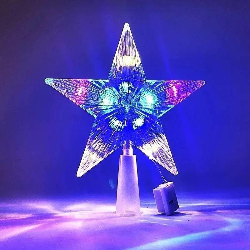 15cm LED Christmas Tree Star Topper Warm White Light Decoration for Home and Holiday 2025 Xmas Tree Décor