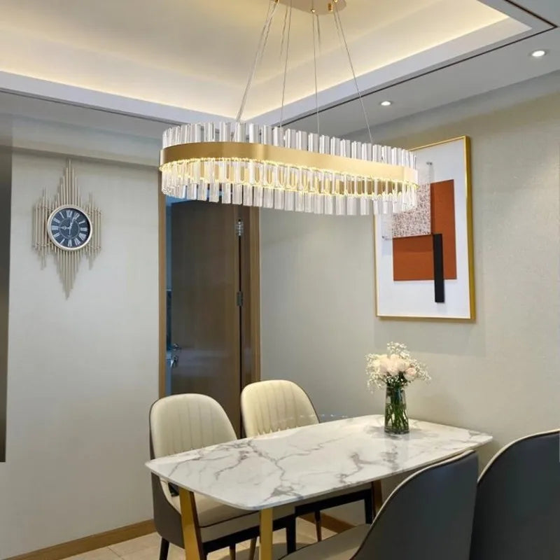 Modern Crystal Chandelier - Elegant Lighting for Dining Rooms, Bedrooms, and More