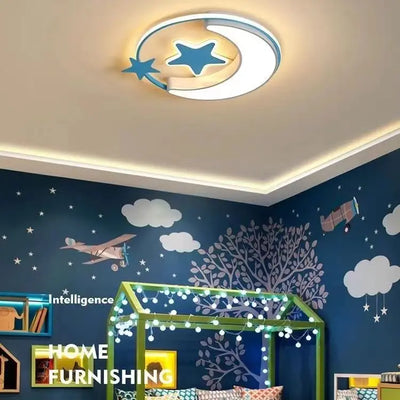 Moon Star LED Ceiling Light - Kid Room Light Fixture Baby Room Light Girl Lamp Kid Room Ceiling Lamp For Children Bedroom Lighting