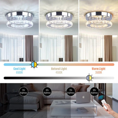 New Modern FRIXCHUR LED Round Crystal Chandelier