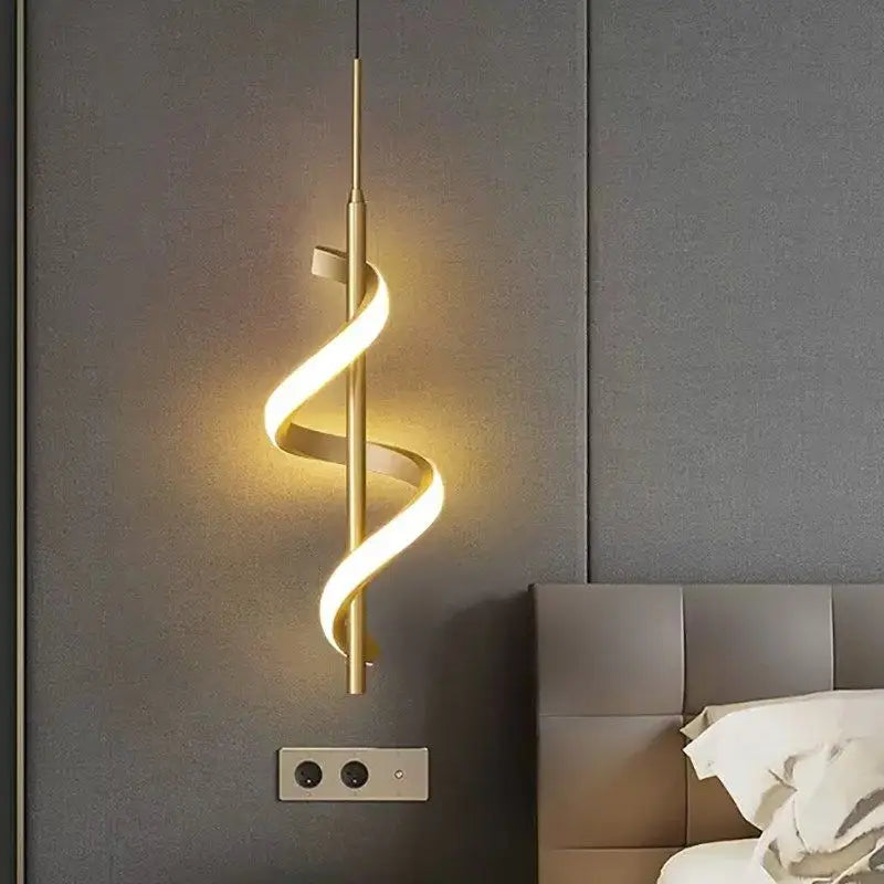 Modern LED Pendant Light Minimalist Gold Black White Hanging Lights For Bedroom Living Rooms Study Decorate Lamps