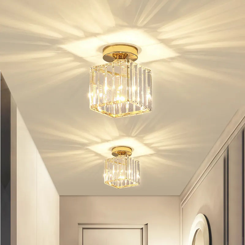 LED Ceiling Lights with Crystal Lampshade Black Gold Plafonnier Modern Decorative Lighting Solution