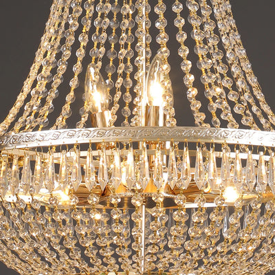 LED Pendant Light Luxury Crystal Chandelier for Living Room, Hotel Lobby, Villa High Ceiling Staircase - European-Style