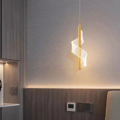 Modern LED Pendant Lights: Gold/Black Bedside Hanging Lamp for Indoor Lighting in Bedroom, Living Room