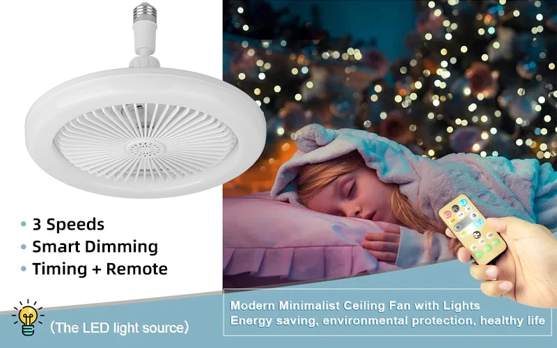 Smart Ceiling Fan with Light – Modern LED Fan with Remote Control