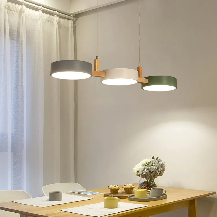 Nordic Wood Kitchen Pendant Lights Fixture Modern Wooden Dining Room Hanging Lamp Suspension Lighting