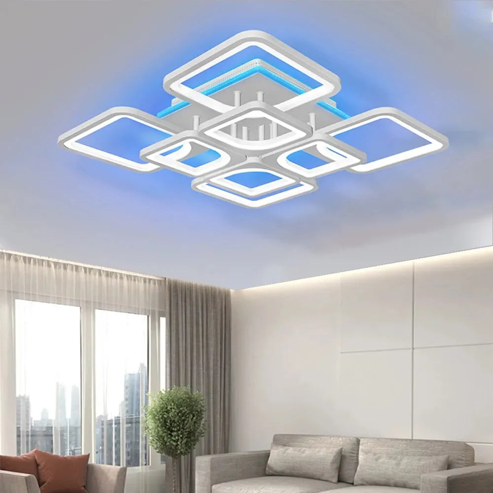 Modern LED Ceiling Light: Simple Flower Design with Remote Control Dimming