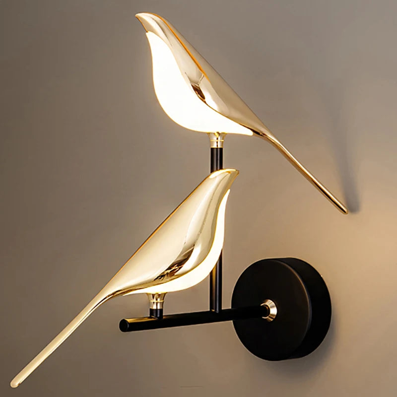 Nordic LED Golden Bird Wall Lamp – Stylish Indoor Sconce for Any Room